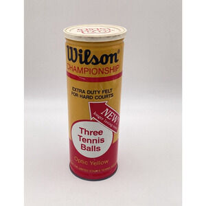 Vintage Wilson Championship Tennis Balls Optic Yellow 3 Balls Metal Can